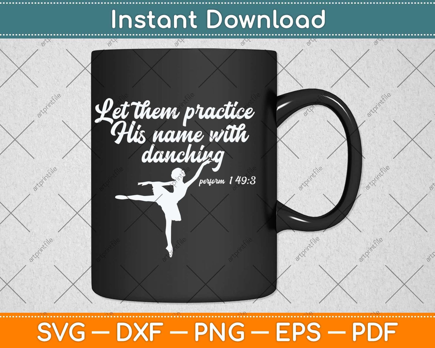 Christian Ballet Praise God Dance Ballerina Svg Png Dxf Digital Cutting File