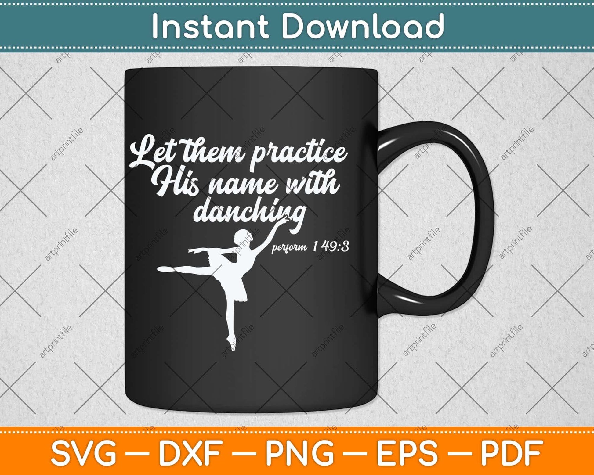 Christian Ballet Praise God Dance Ballerina Svg Png Dxf Digital Cutting File