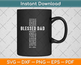Christian Blessed Dad Cross Fathers Day Svg Png Dxf Digital Cutting File