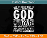 Christian Catholic Religion - Bible Romans 8:28 Svg Png Dxf Digital Cutting File