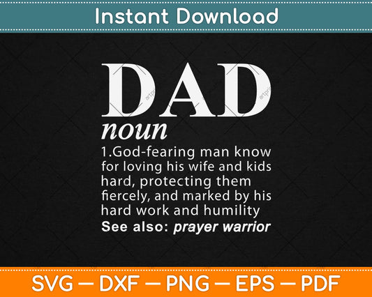 Christian Dad Definition Father's Day Funny Dad Svg Design