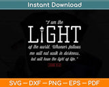 Christian Lighthouse I am the Light of the World John 8:12 Svg Png Dxf Digital Cutting File