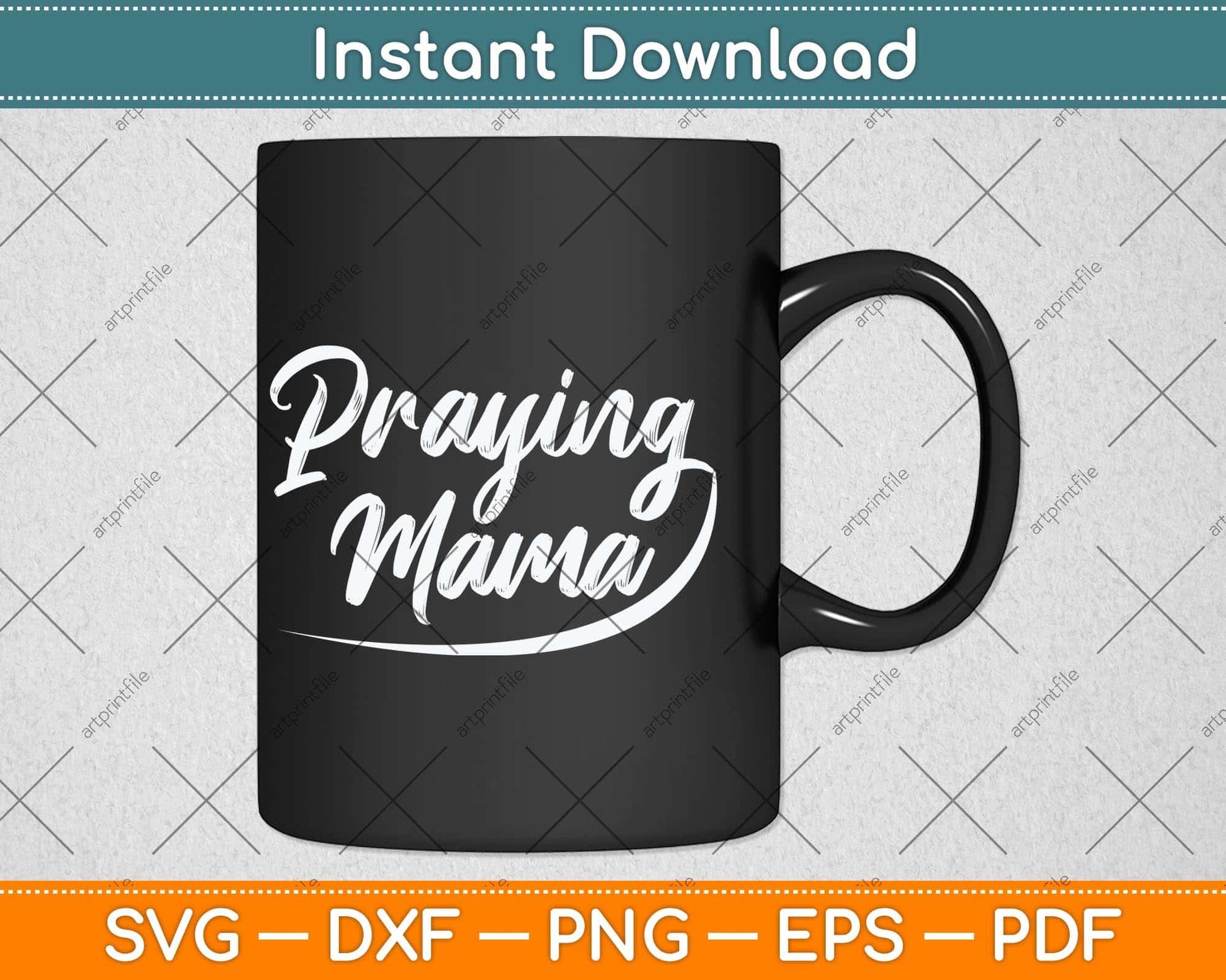 Christian Pray Mother's Day Gift Prayer Warrior Praying Mama Svg Design