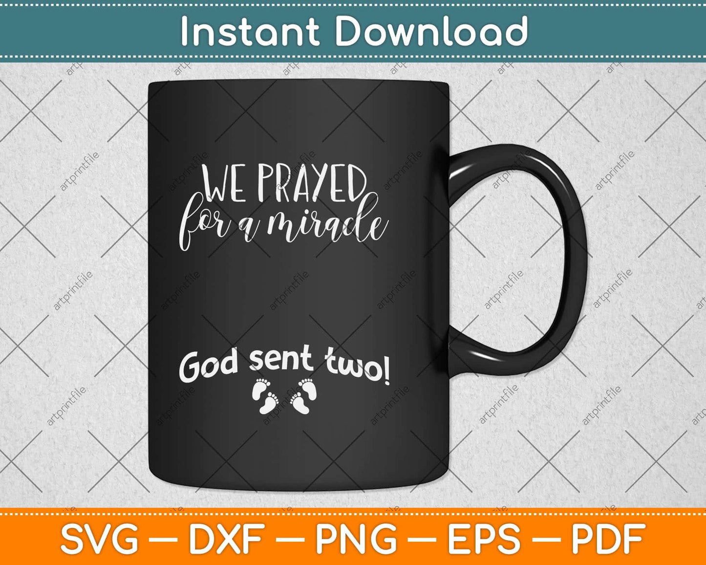 Christian Twin Babies Pregnancy Announcement - God Sent Two Svg Png Dxf Cutting File