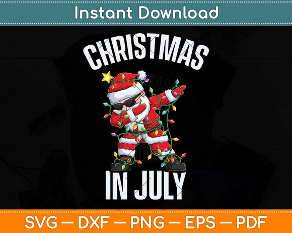 Christmas in July Santa Hat Sunglasses Summer Celebration Svg Png Dxf Cutting File