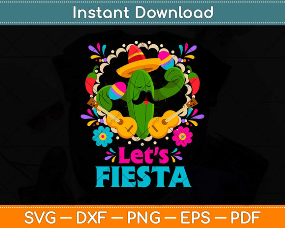 Cinco De Mayo Mexican Guitar Cactus Svg Png Dxf Digital Cutting File