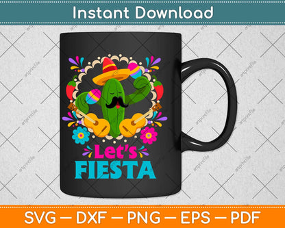 Cinco De Mayo Mexican Guitar Cactus Svg Png Dxf Digital Cutting File