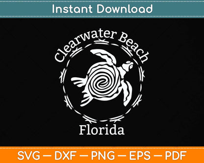 Clearwater Beach Vintage Tribal Turtle Svg Png Dxf Digital Cutting File