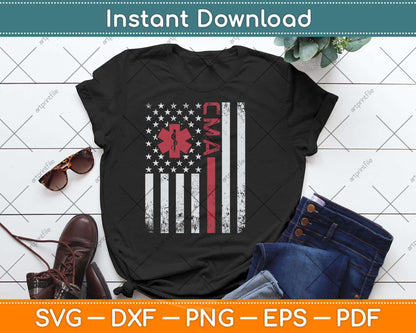 CMA Certified Medical Assistant USA Flag Svg Png Dxf Digital Cutting File