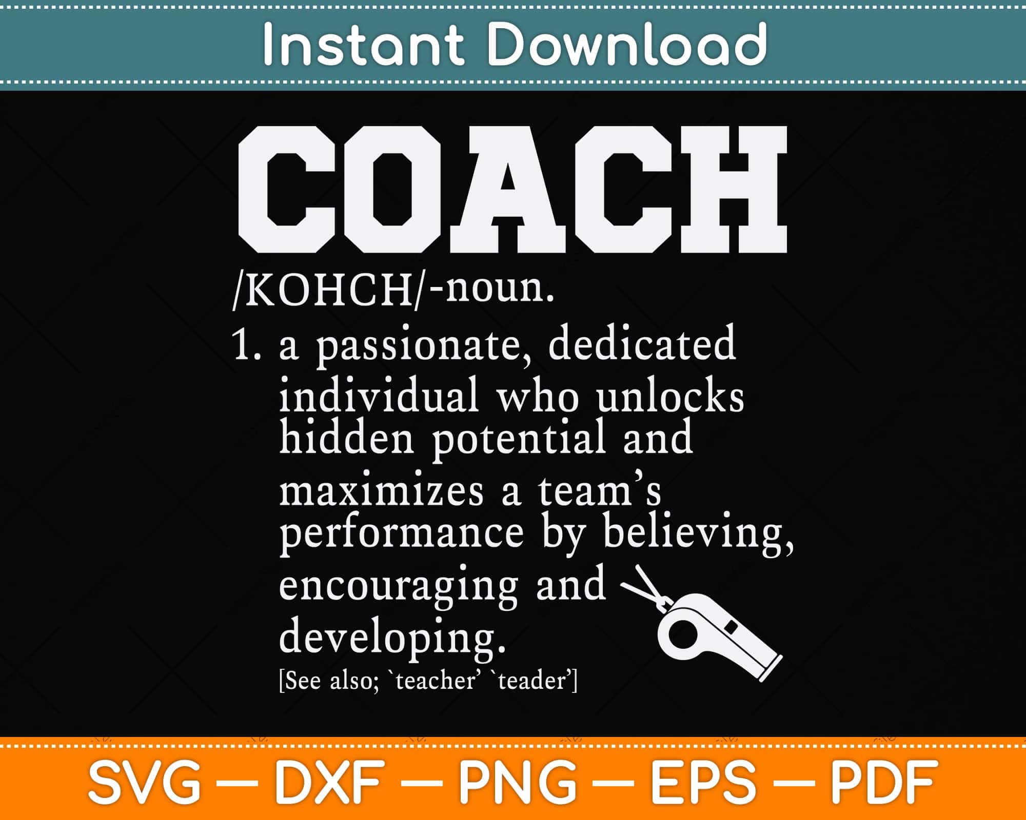 Coach Definition Funny Svg Cutting File – artprintfile