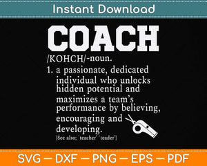 Coach Definition Funny Svg Png Dxf Digital Cutting File