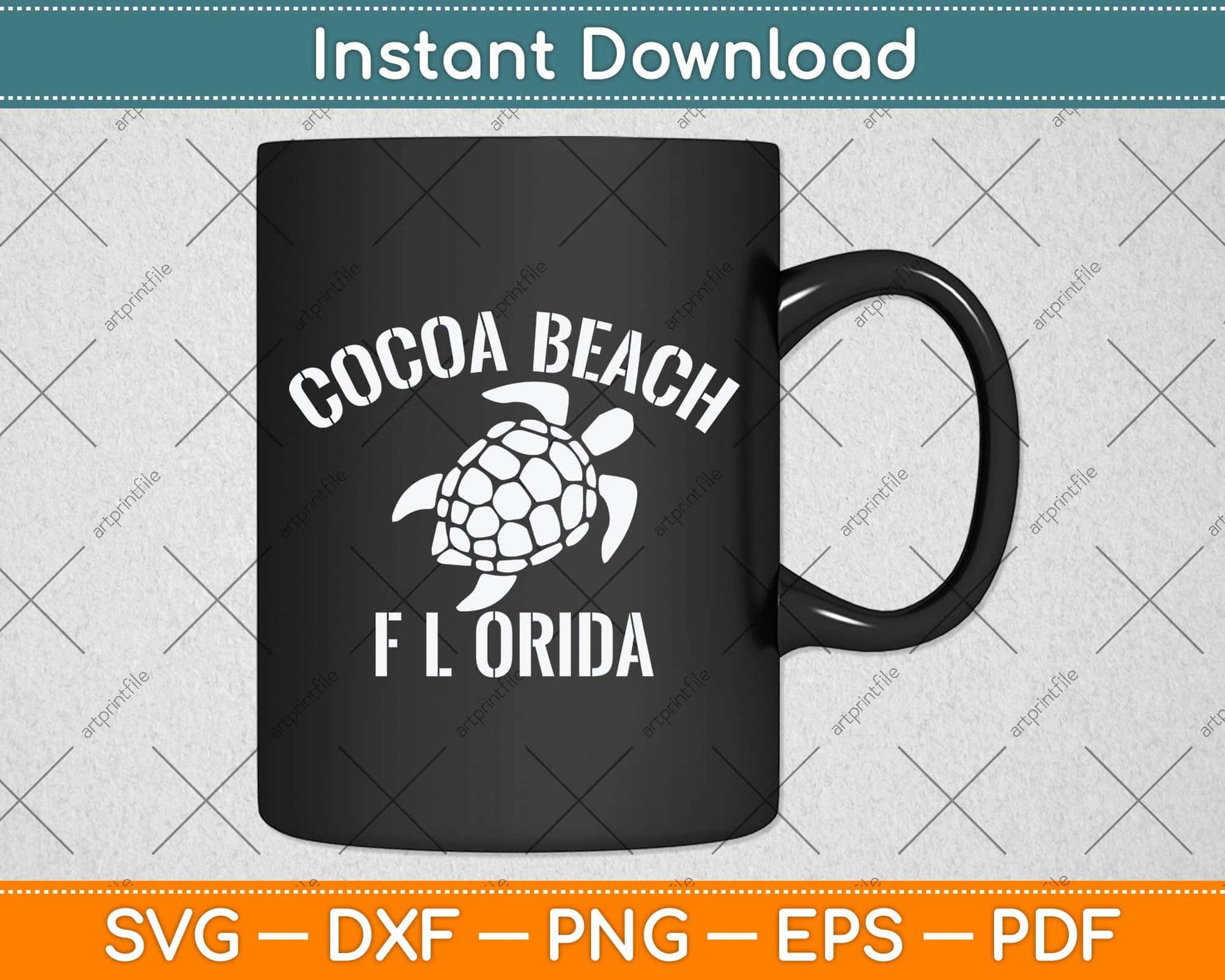 Cocoa Beach Florida Beach Tribal Turtle Svg Png Dxf Digital Cutting File