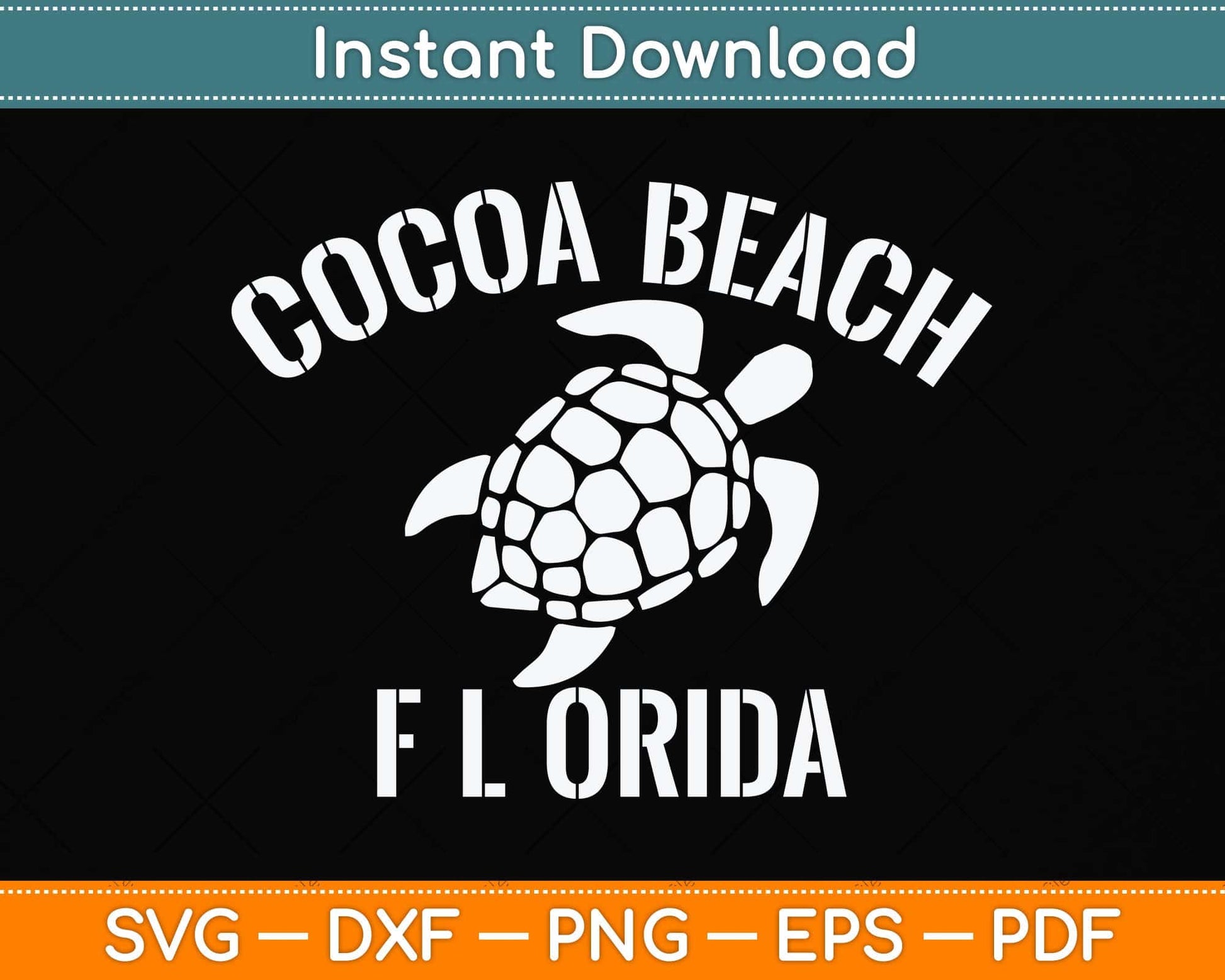 Cocoa Beach Florida Beach Tribal Turtle Svg Png Dxf Digital Cutting File