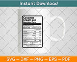 Coconut Cream Pie Nutrition Facts Thanksgiving Svg Png Dxf Digital Cutting File