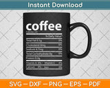Coffee Nutrition Facts 2021 Funny Thanksgiving Food Svg Design