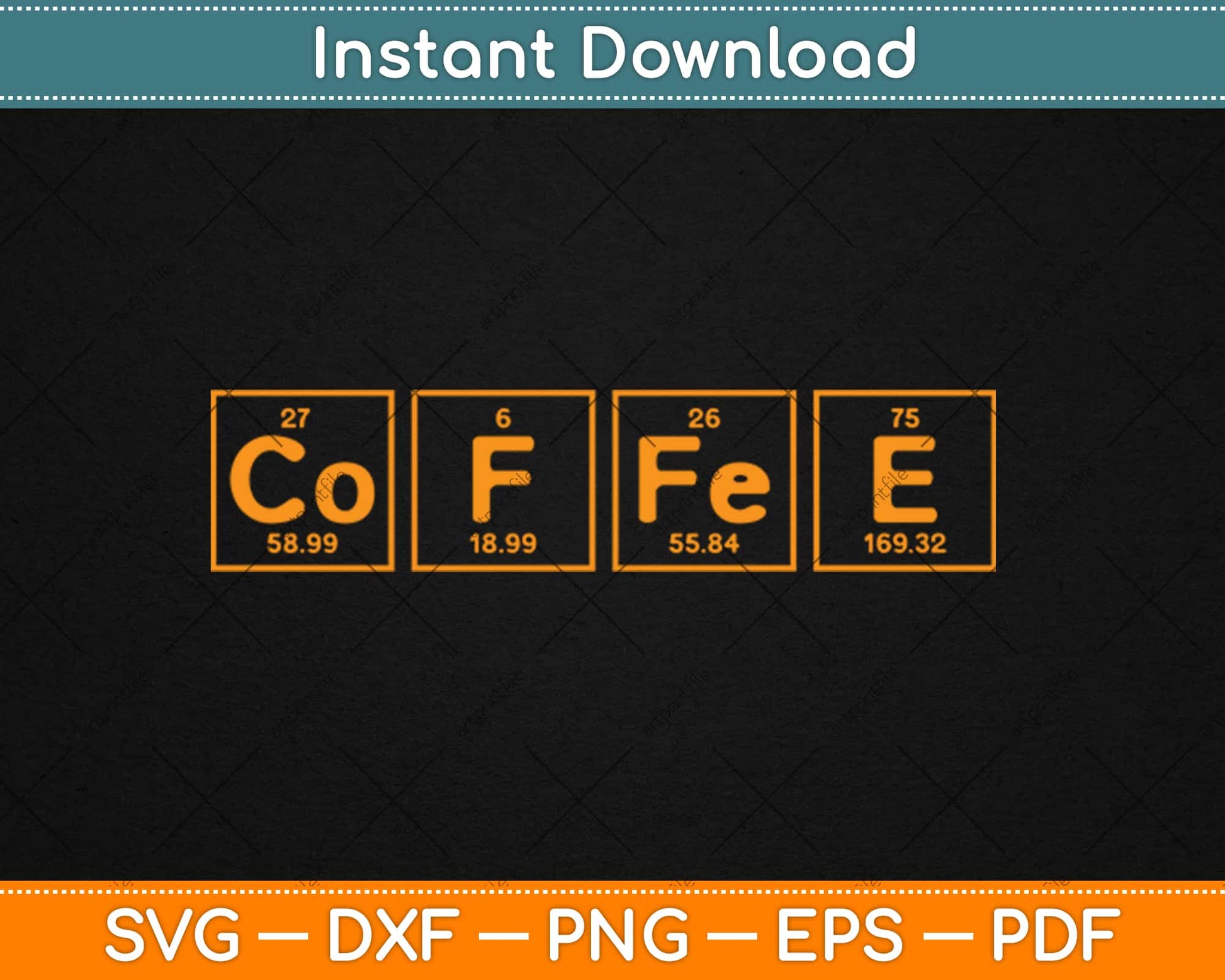 Coffee Science Element Periodic Table Of Coffee Svg Design Cricut Cutting Files