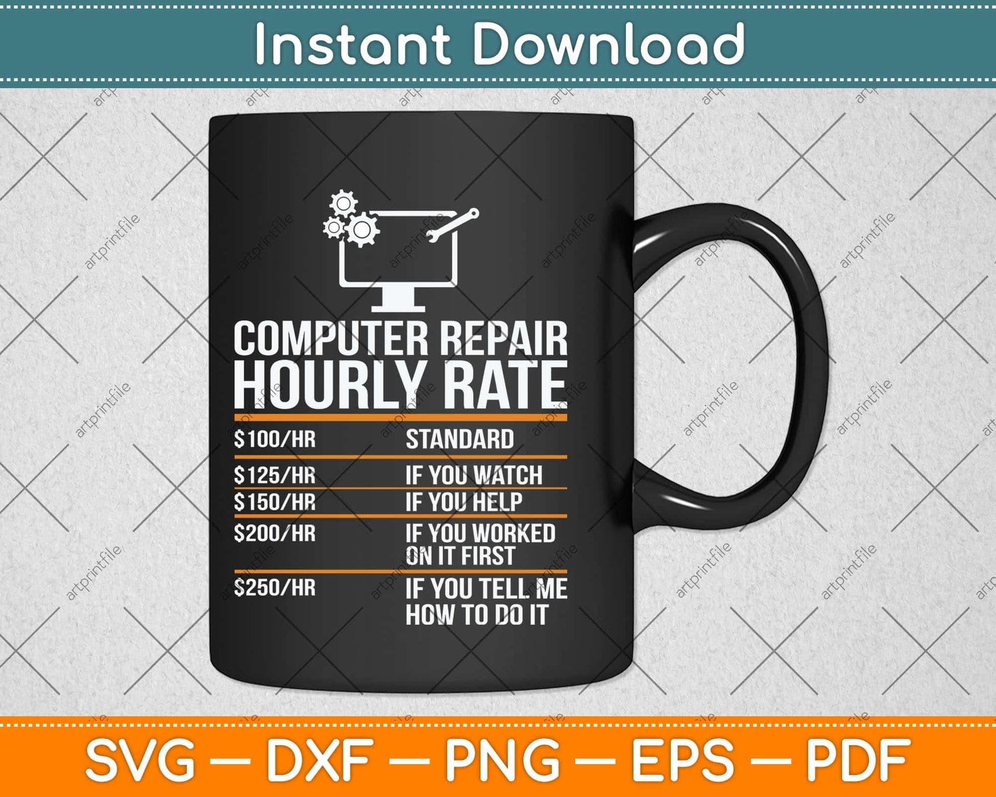Computer Repair Hourly Rate Computer Repair Svg Png Dxf Digital Cutting File