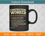 Construction Worker Funny Definition Father's Day Svg Png Dxf Digital Cutting File