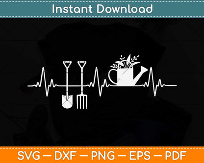 Cool Watering Can Heartbeat Gardening Svg Png Dxf Digital Cutting File