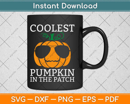 Coolest Pumpkin In The Patch Halloween Boys Girls Svg Png Dxf Digital Cutting File