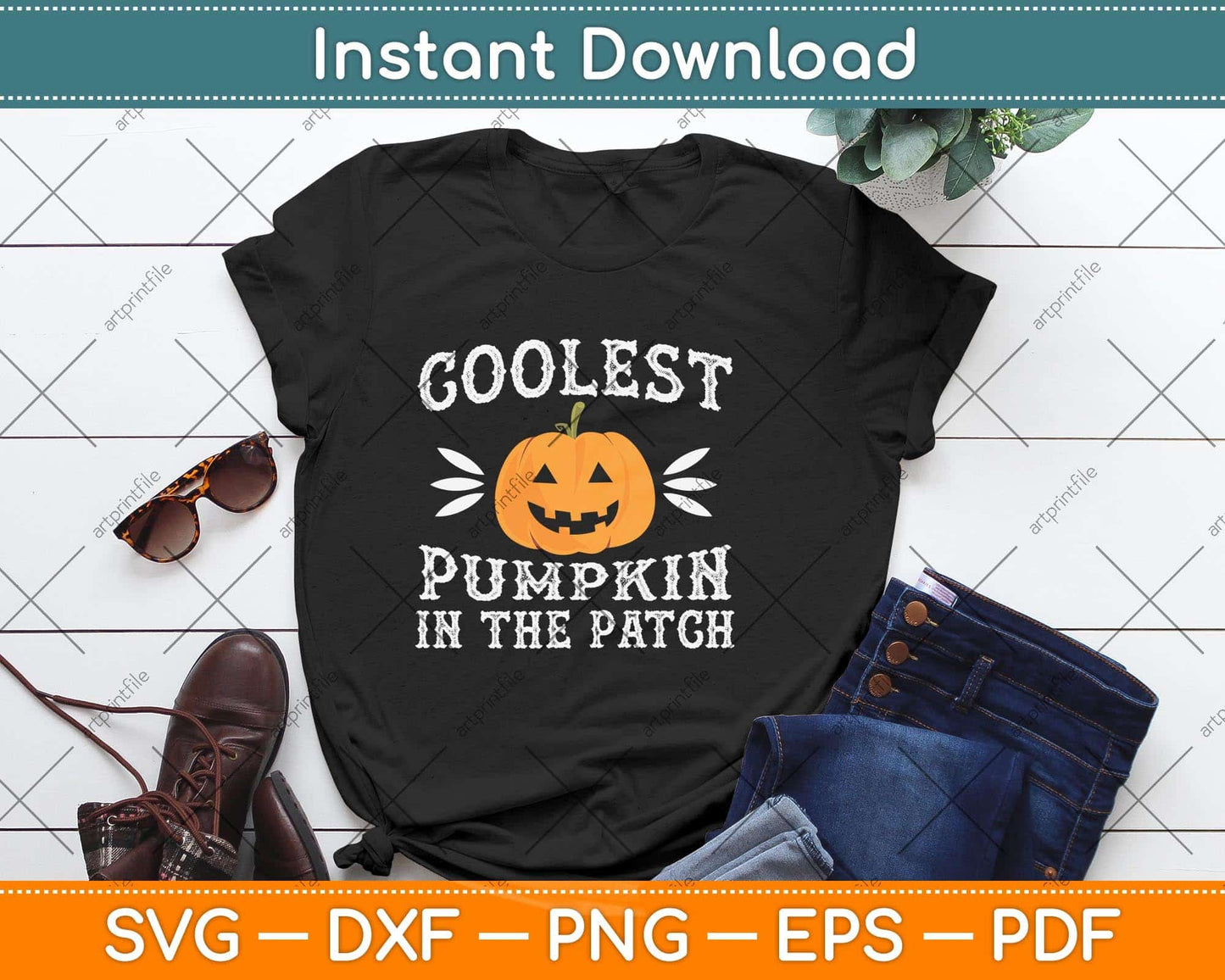 Coolest Pumpkin In The Patch Halloween Svg Png Dxf Digital Cutting File