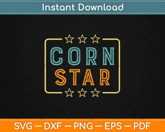 Corn Star Retro Cornhole Svg Design Cricut Printable Cutting Files