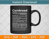 Cornbread Nutrition Facts Funny Thanksgiving Food Svg Design