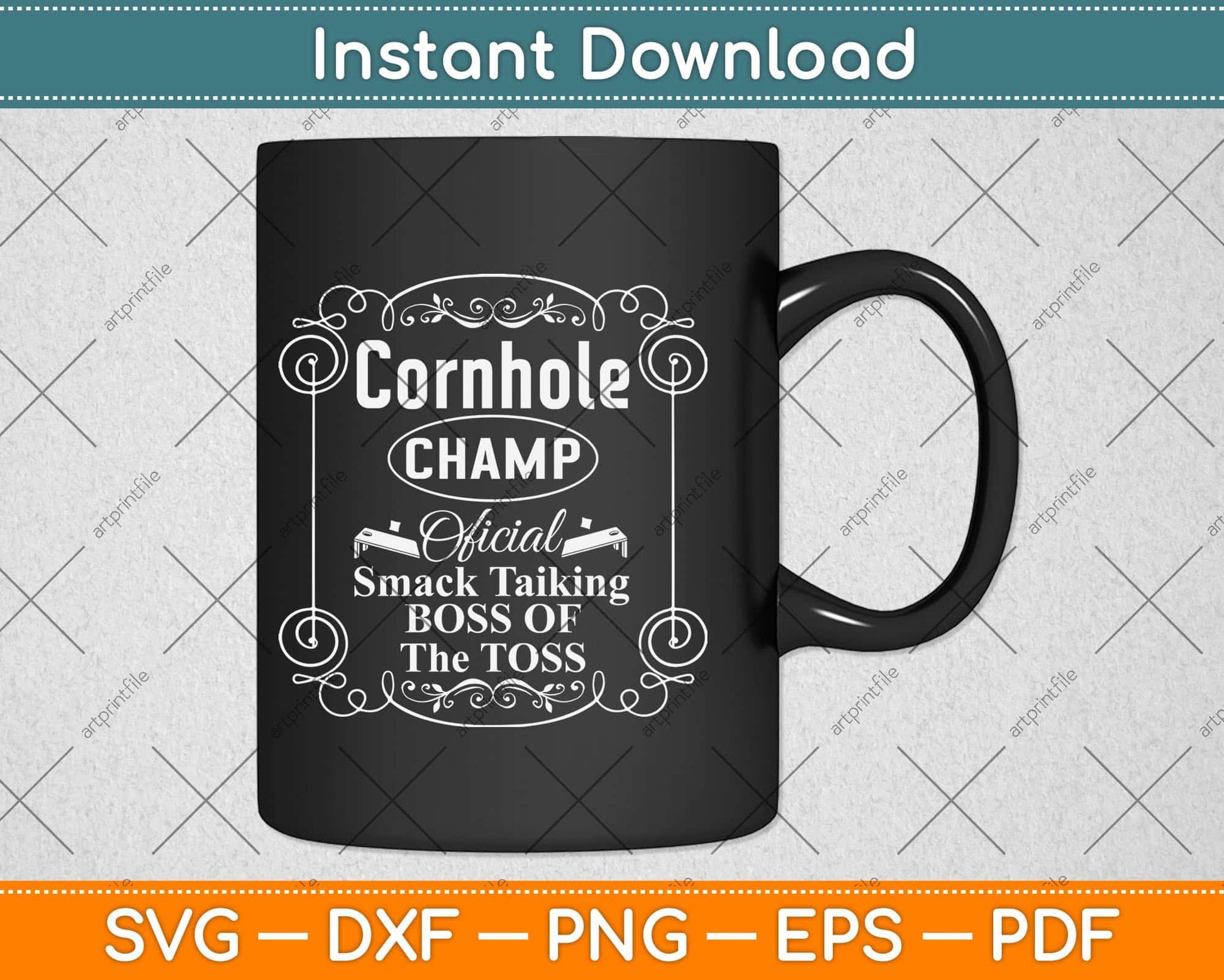 Cornhole Champ Official Smack Talking Boss Of The Toss Svg Design