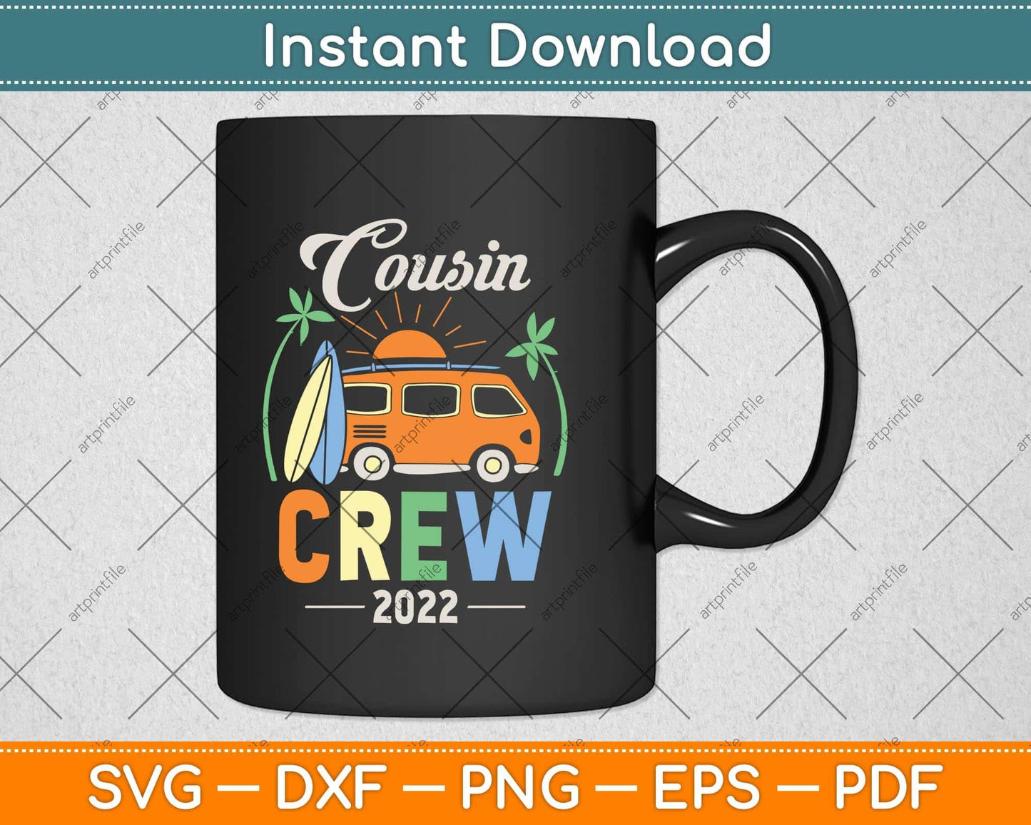 Cousin Crew 2022 Summer Vacation Beach Matching Family Trip Svg Png Dxf Cutting File