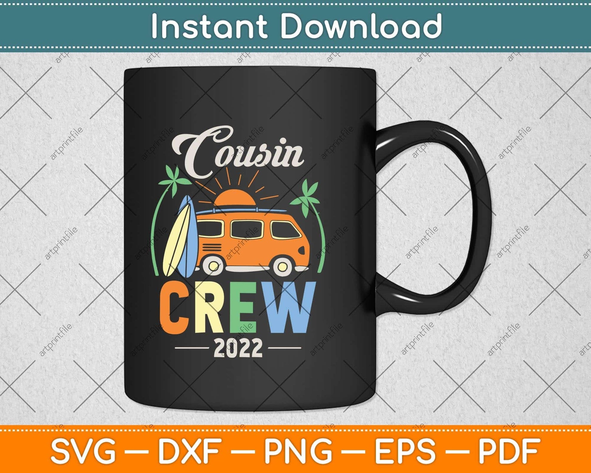 Cousin Crew 2022 Summer Vacation Beach Matching Family Trip Svg Png Dxf Cutting File