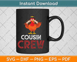 Cousin Crew Turkey Family Thanksgiving Pajamas Matching Svg Design