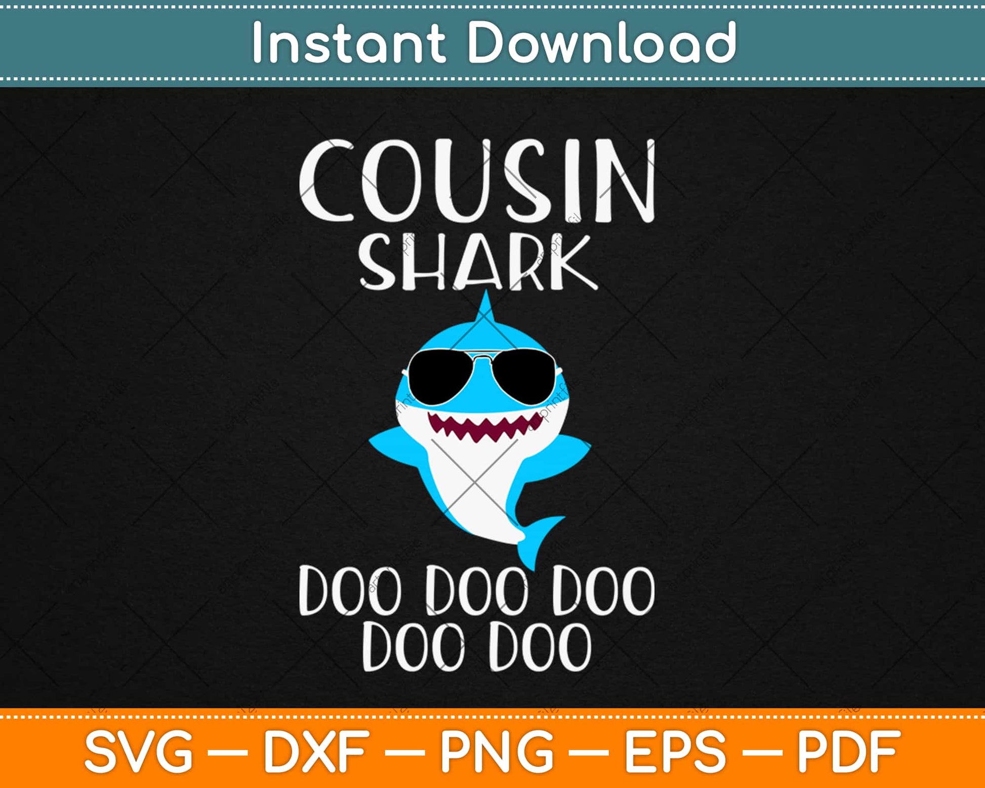 Cousin Shark Doo Doo Doo Funny Cousin Birthday Svg Design Cricut Cutting File