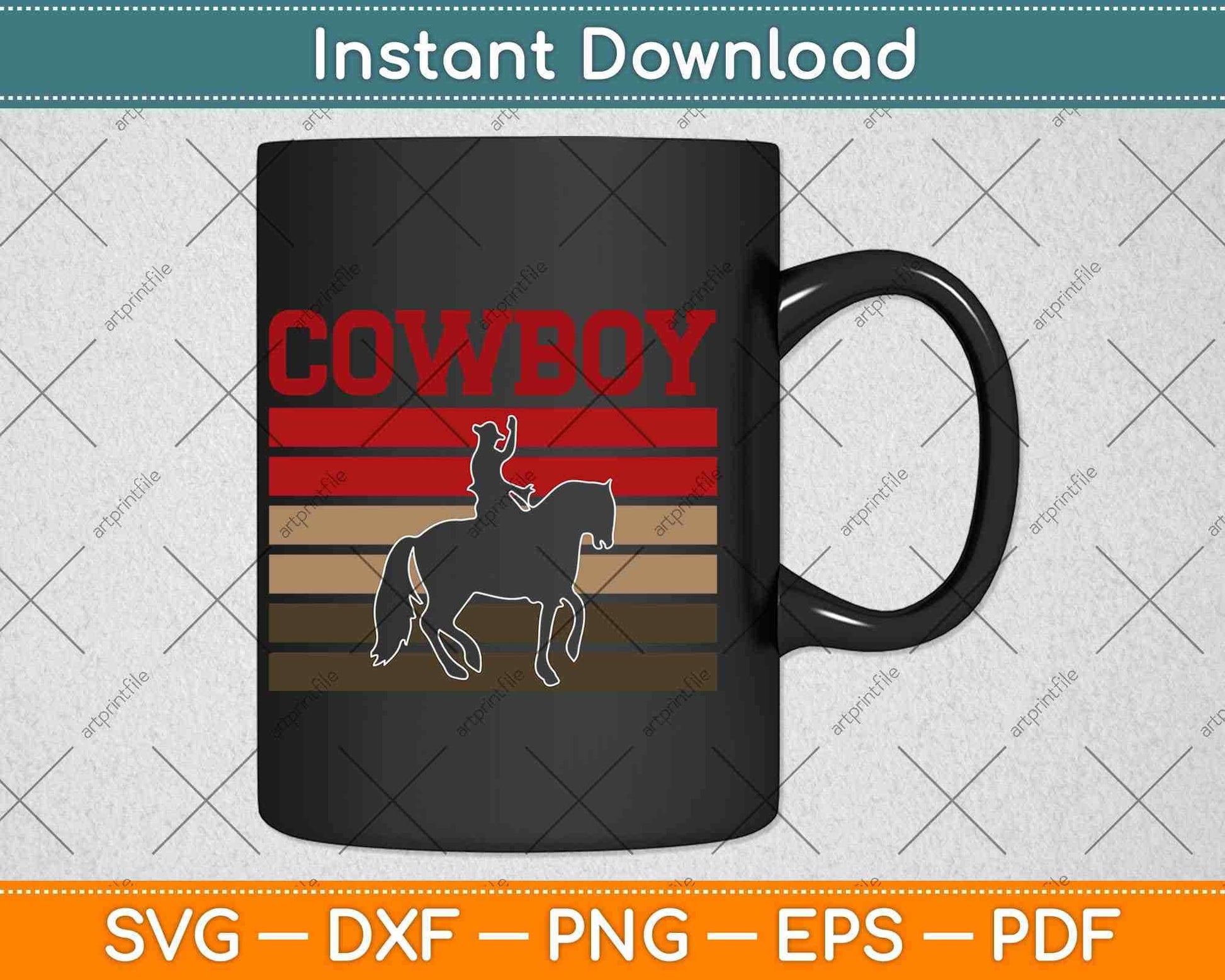 Cowboy Rodeo Horse Gift Country Svg Png Dxf Digital Cutting File