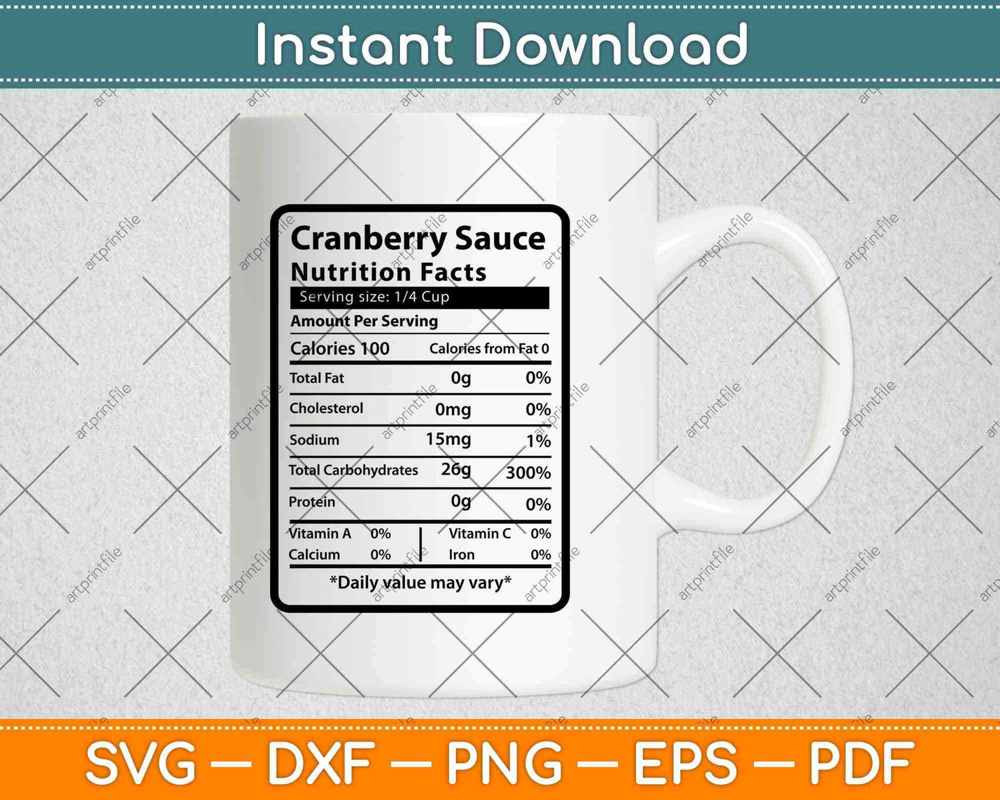 Cranberry Sauce Nutrition Facts Svg Png Dxf Digital Cutting Files