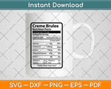 Creme Brulee Nutrition Facts Svg Png Dxf Digital Cutting File