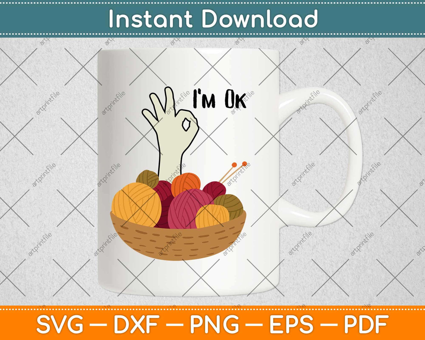 Crochet And Knitting I'm Ok Svg Design Cricut Printable Cutting Files