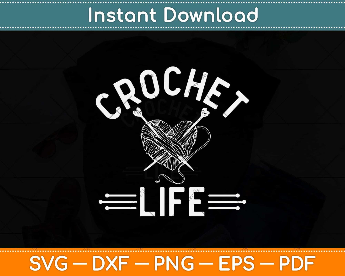 Crochet Life Yarn Svg Design Cricut Printable Cutting Files