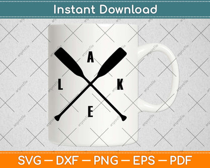 Crossed Paddles Light Svg Design Cricut Printable Cutting Files