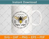 Cute Bee Something Kind Positive Fun Confident Svg Png Dxf Digital Cutting File