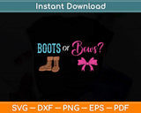 Cute Boots or Bows Gender Reveal Party Svg Png Dxf Digital Cutting File