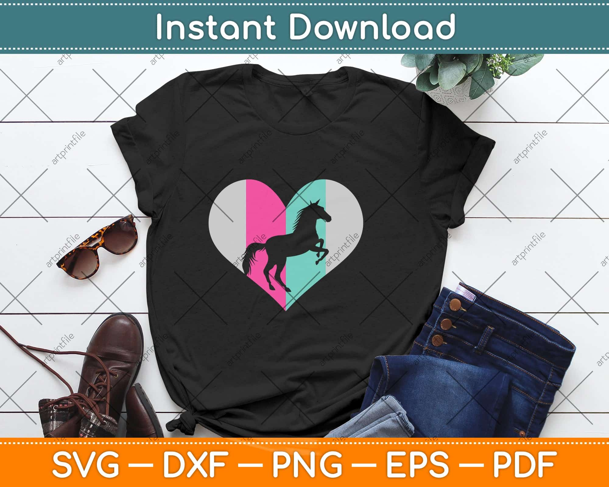 Horse Heart SVG, Horse SVG, Horse Heart Silhouettes SVG Cut Table