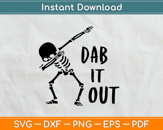 Dabbing Skeleton Halloween Svg Design Cricut Printable Cutting Files