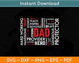 Dad Word Art Father's Day Svg Png Dxf Digital Cutting File