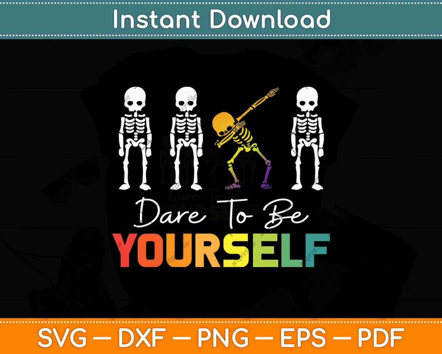 Dare To Be Yourself Lindo LGBT Pride Camiseta Regalo Svg Png Dxf Digital Cutting File