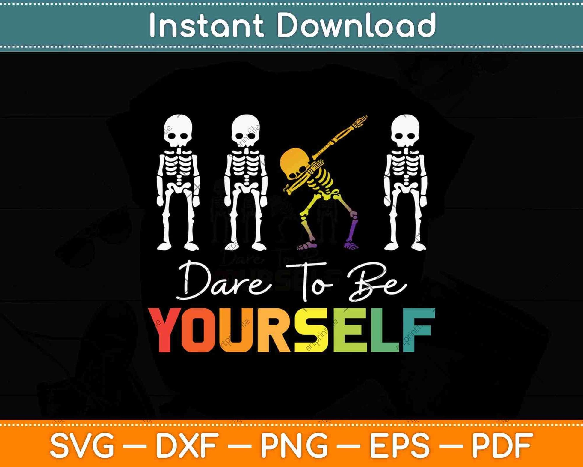 Dare To Be Yourself Lindo LGBT Pride Camiseta Regalo Svg Png Dxf Digital Cutting File