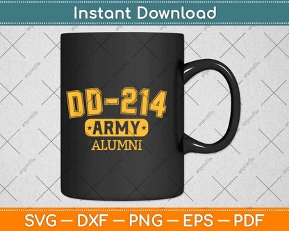 DD-214 Army Alumni Brave Retired US Army Veterans Svg Design Cricut Cut Files