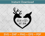 Deer Heart Wedding Engagement Svg Design Cricut Printable Cutting Files