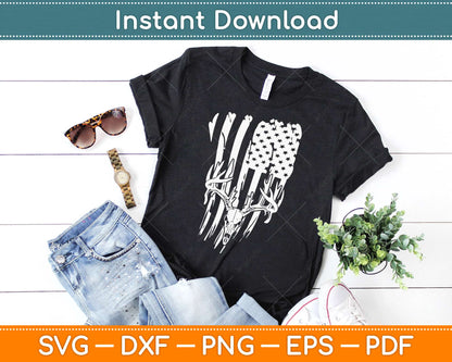 Deer Hunting American Flag Patriotic Hunter Svg Design Cricut Printable Cutting Files