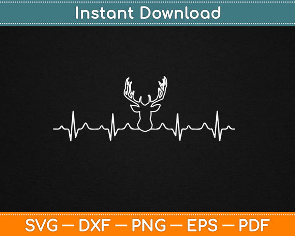 Deer Hunting Hunt Heartbeat Svg Design Cricut Printable Cutting Files