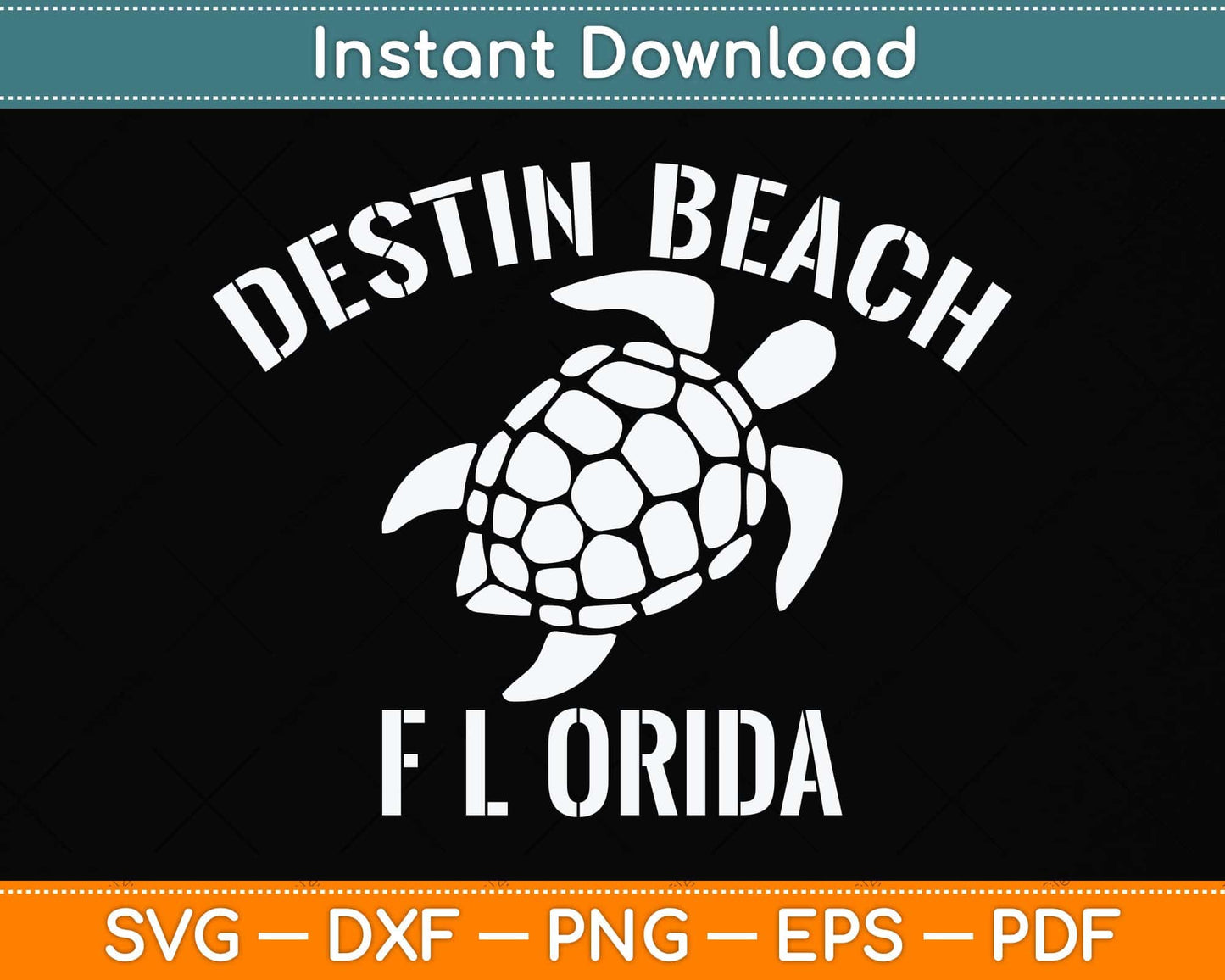 Destin Beach FL Beach Tribal Turtle Svg Png Dxf Digital Cutting File